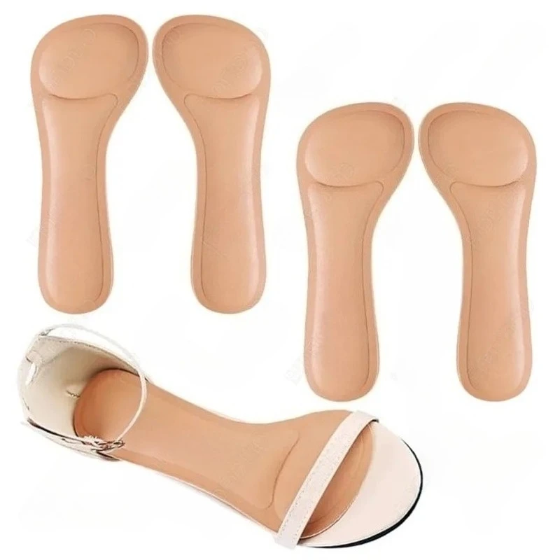 Self-Adhesive Seven Point Memory Foam Insoles for Women High Heels Sweat Absorb Anti Slip Comfort Foot Cushion Pads
