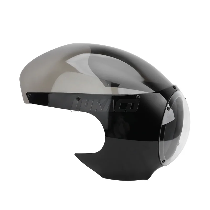 Motorcycle Cafe Racer Headlight Fairing 5-3/4" Front Light Mask Cover For Harley Chopper Bobber Sportster XL883 Dyna Softail