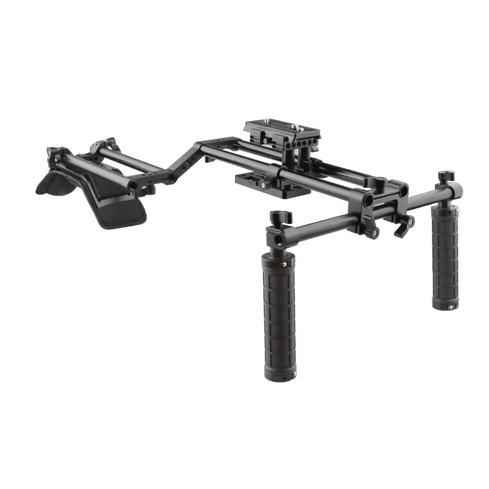 

CAMVATE Extension Shoulder Mount Rig With Manfrotto QR Plate & Double 15mm Rail Rod System For DSLR Camera / DV Camcorder