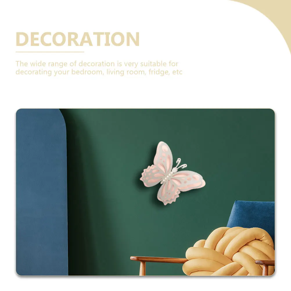

2pcs Butterflies Decor 3D Paper Butterflies Wall Stickers Self-Adhesive Removable Home Decor For Living Room Bedroom Wedding Diy