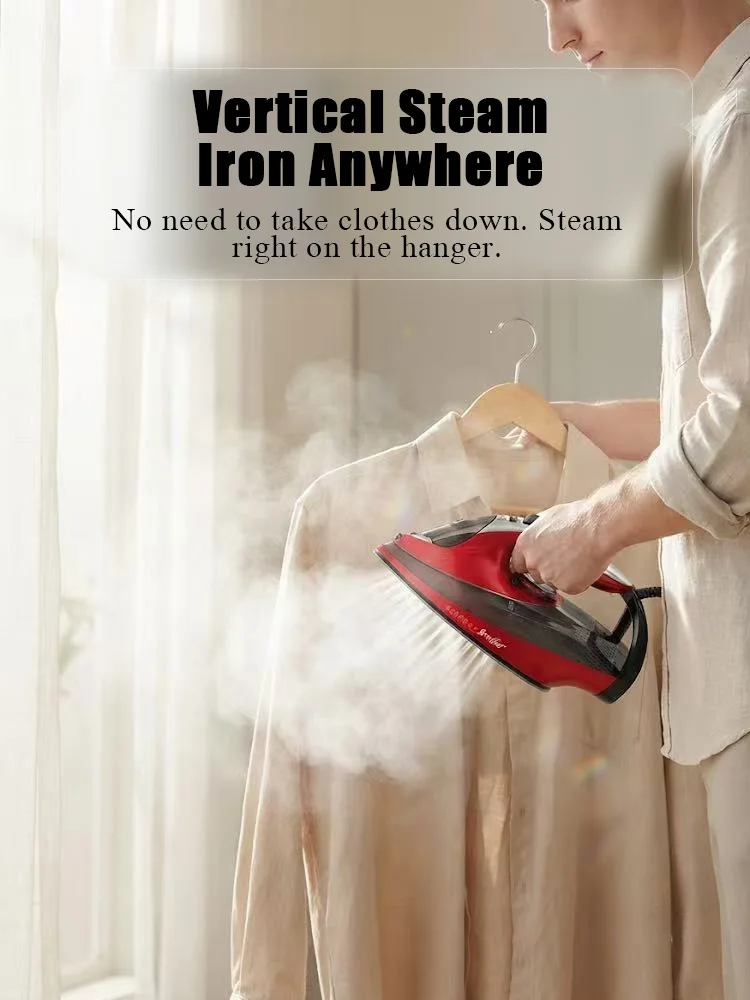 Steam Iron Sonifer SF-9089 2200W Ceramic Soleplate Vertical Steam Anti Calc Self Cleaning 300ml Tank Clothes Iron