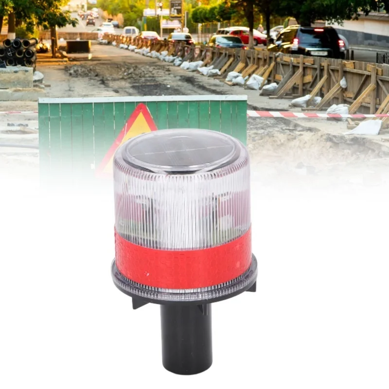 Solar Powered LED Strobe PC Shell Reflective Waterproof Switch Beacon Warning Light Safety Strobe