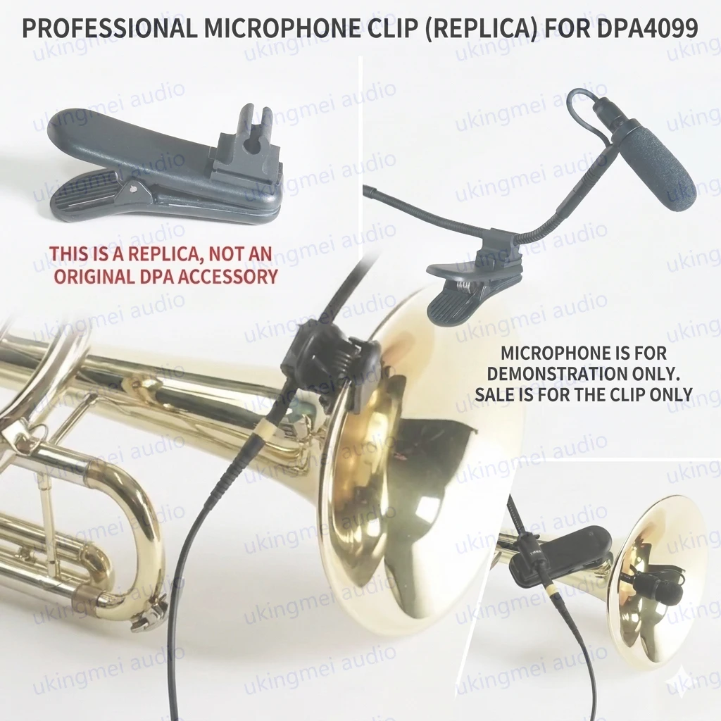 

Instrument Microphone Clip Compatible with DPA 4099 Style Mics Universal Mount for Saxophone Trumpet Flute and Brass Instruments