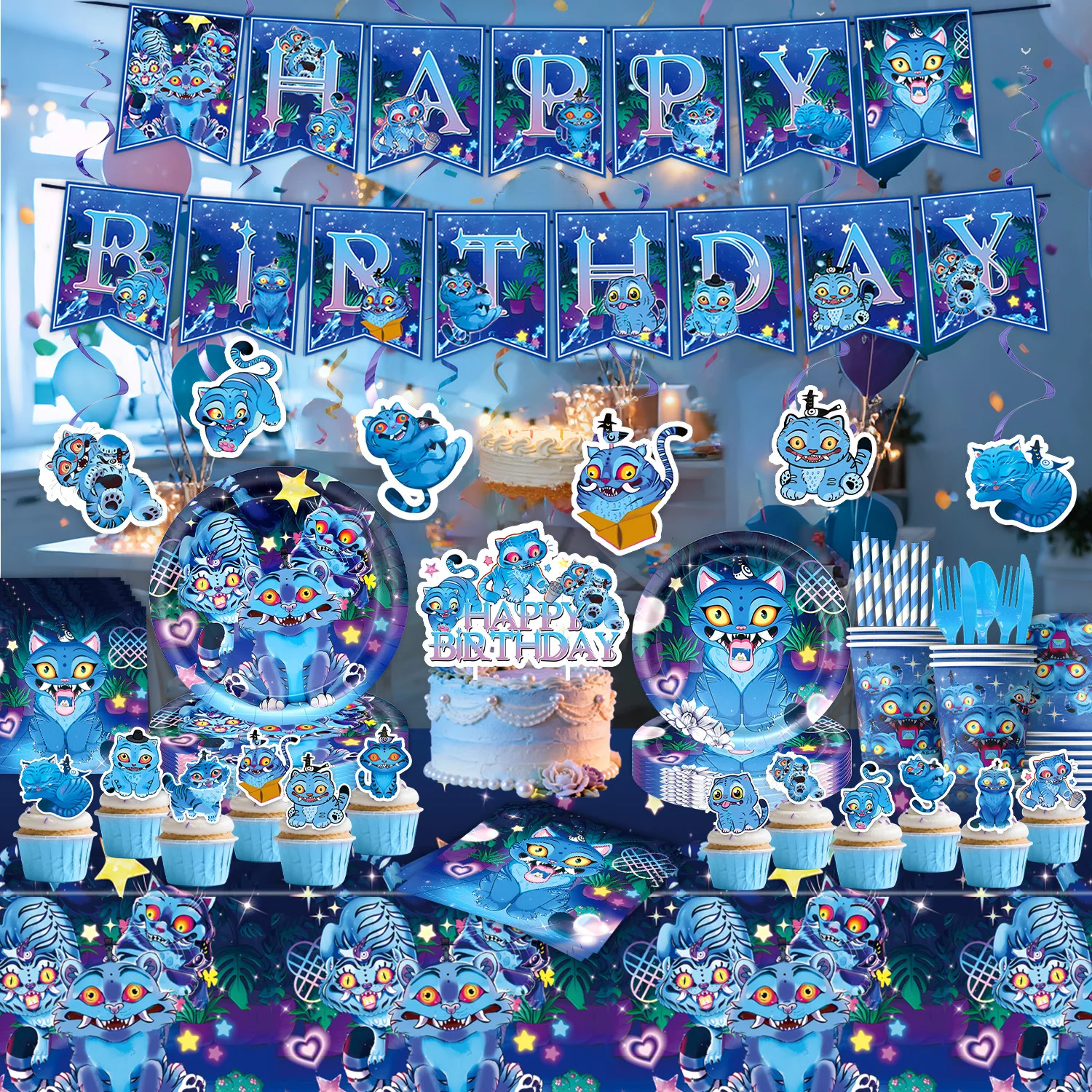 

KPop Охотники на демонов, тематический баннер для дня рождения, воздушный шар, милый тигр, Mira Zoey, воздушный шар на день рождения, торт, топпер, фон, вечерние игрушки, деко