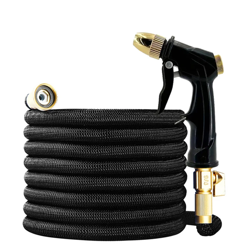New Garden Hose Magic Hose, Double Latex Inner Tube, High-Pressure Car Wash Gun, Adjustable, Garden Irrigation Supplies