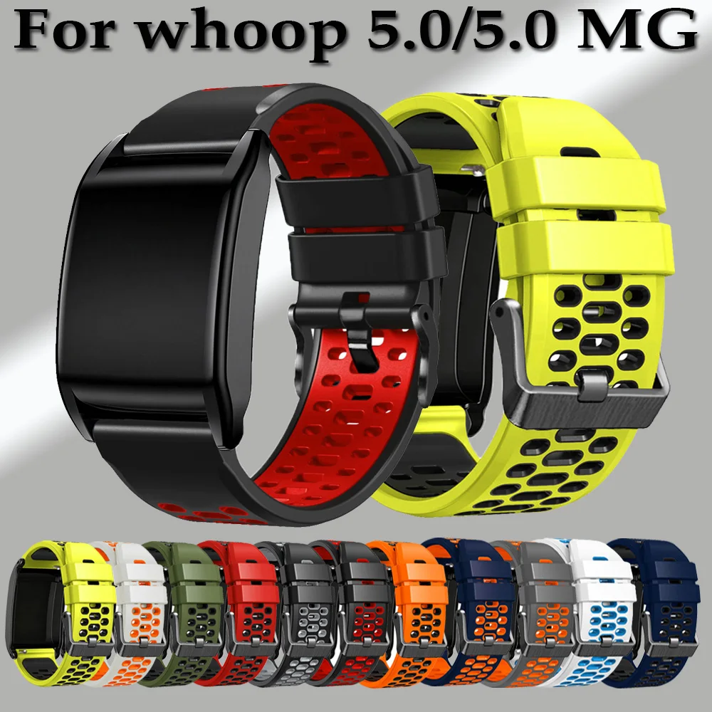 Stylish Silicone Replacement Band For Whoop5.0 and Whoop 5.0 MG Tracker,Flexible Breathable Adjustable Wristband,Multiple Colors