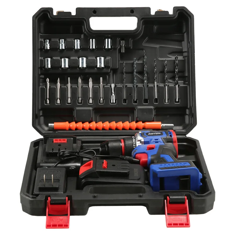 High-power Lithium Drill Brushless Hand Drill Small Steel Cannon Charging Two-speed Lithium Battery Drill Electric Screwdriver