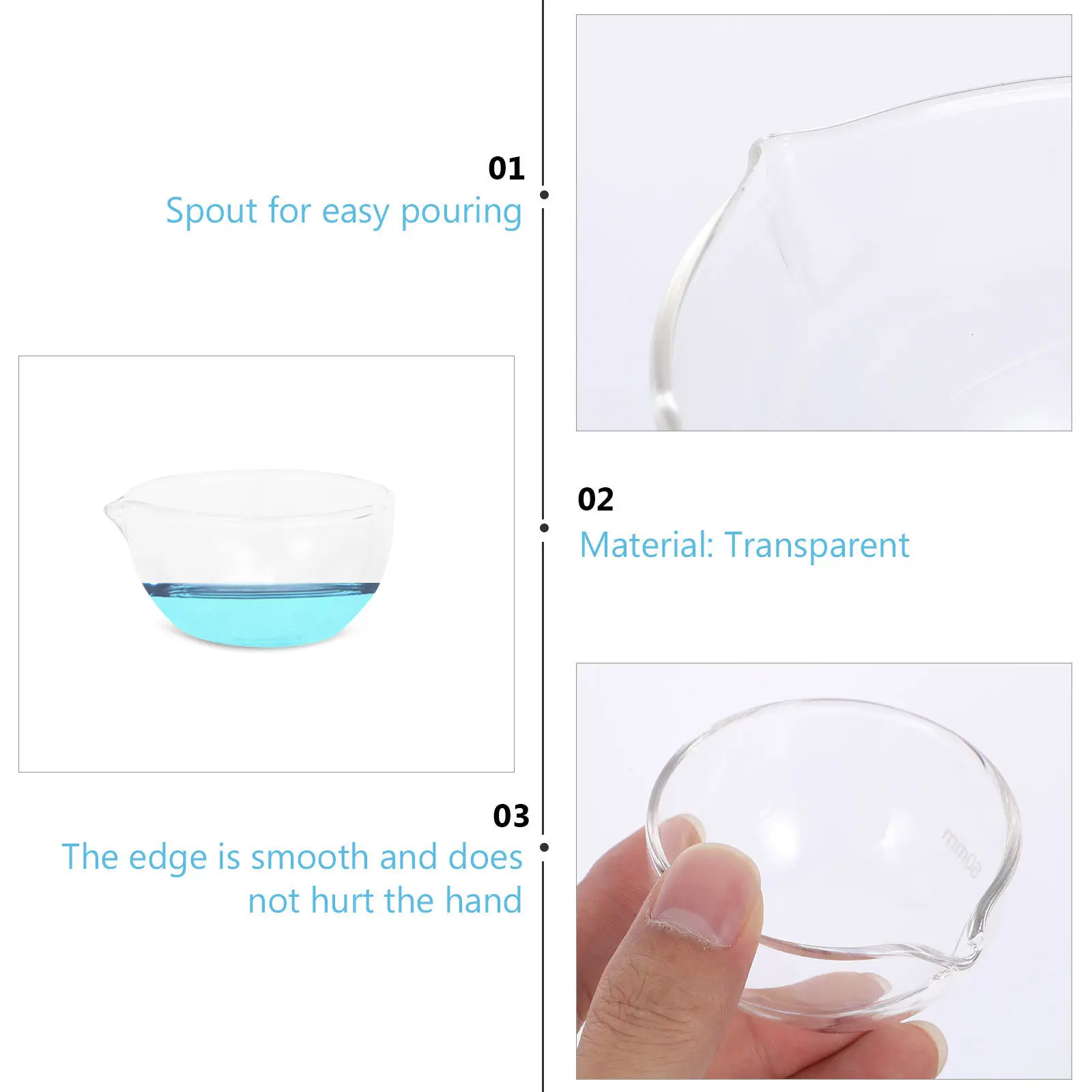 Glass Basin 100Ml Round Evaporating Dish For Lab Science Classroom Use Evaporating Bowl Teaching Equipment