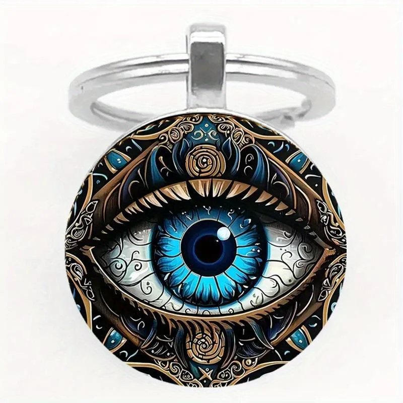 Fashion Hamsa Palm Fatima Hand 28x19mm Pendant 30mm Key Ring Chain Silver Color Men Car Gift Souvenirs Keychain Dropshipping