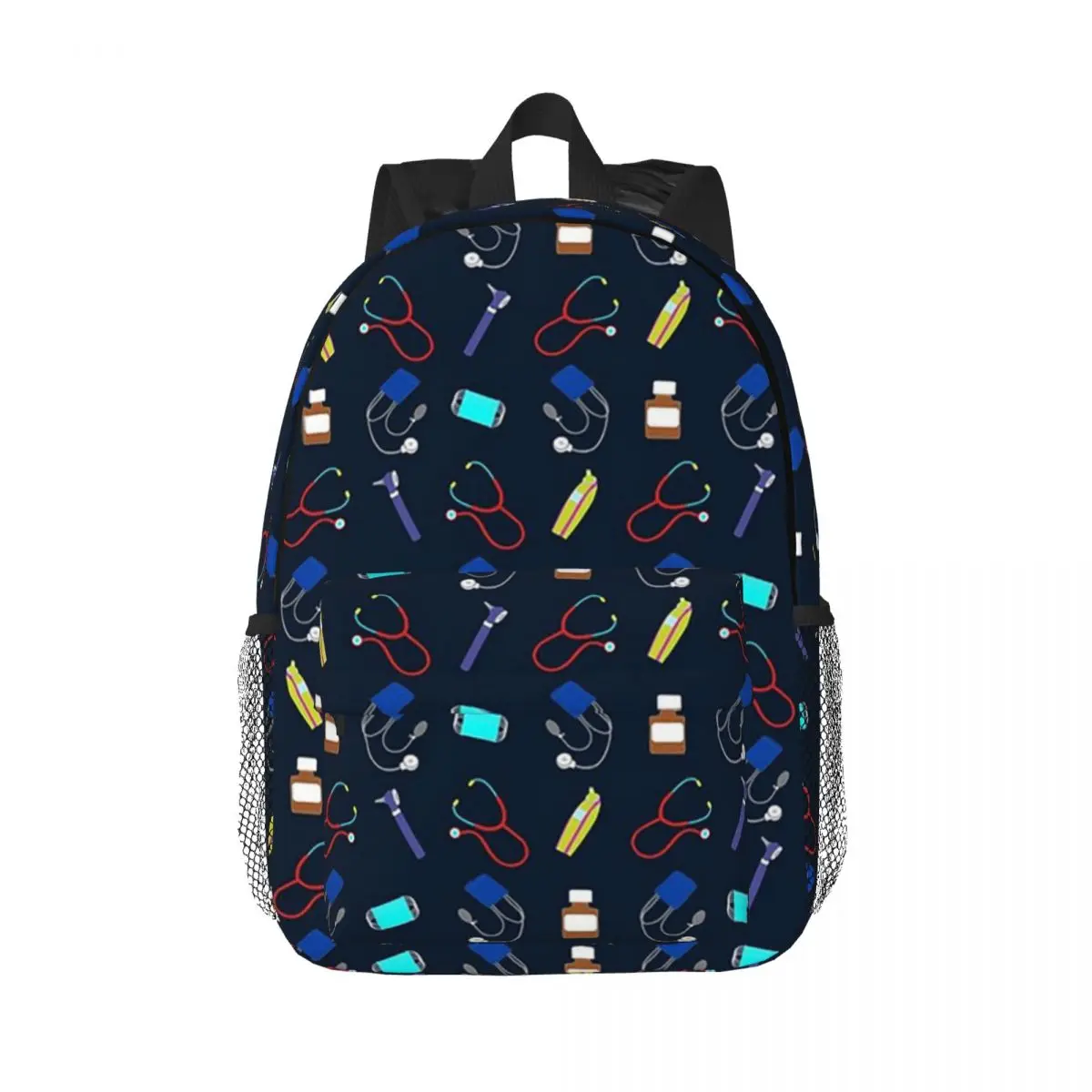 Sac à dos avec motif d'équipement médical pour adolescent, cartable de dessin animé pour enfants, sacs d'école pour ordinateur portable, sac à dos initié, grande capacité, 1