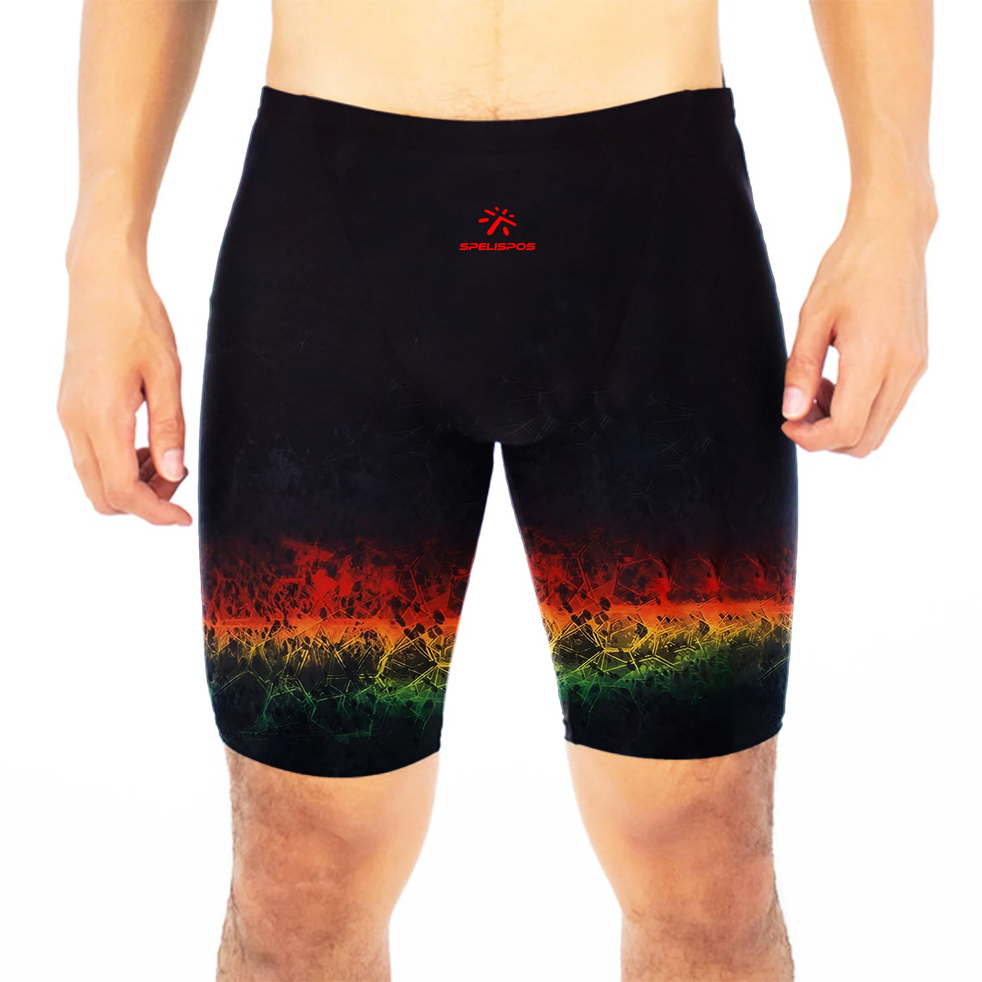 Men's Jammer Swim Trunks Reggae Gradient Print Quick Dry Compression Training Athletic Swimsuit Shorts for Swimming Pool Beach