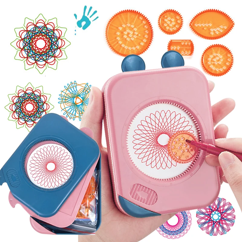 Spirograph Drawing Toys Set Classic Interlocking Gear Wheels with Pens Geometric Painting Stencils Rulers Children Art Carft Toy