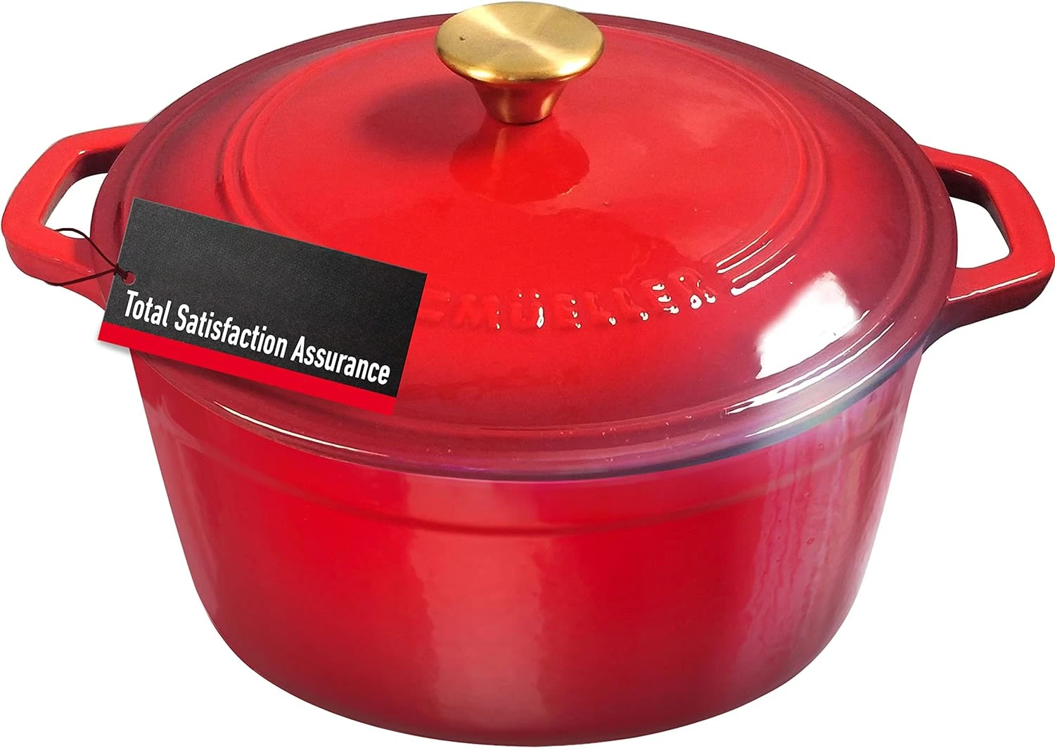 

Enameled Cast Iron Dutch Oven, Heavy-Duty Casserole Dish and Braiser Pan with Lid and Stainless Knob, Safe for All Cooktops