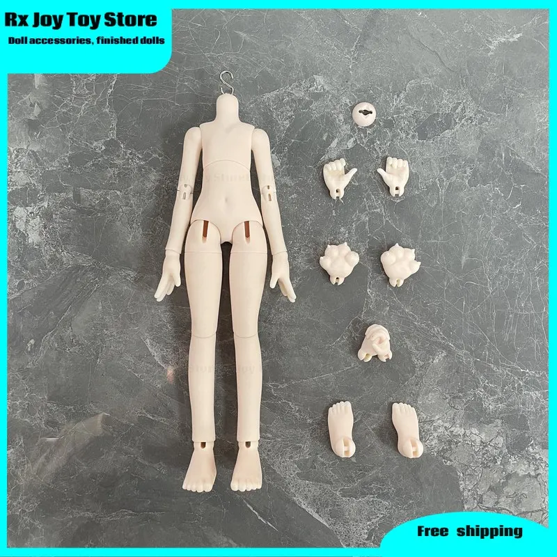 28cm 1/6 Stick BJD Nude Body Three Plug Joint Large Hands Large Feet Design Mia Pink White Tan Skin Tone Blank BJD Doll Body