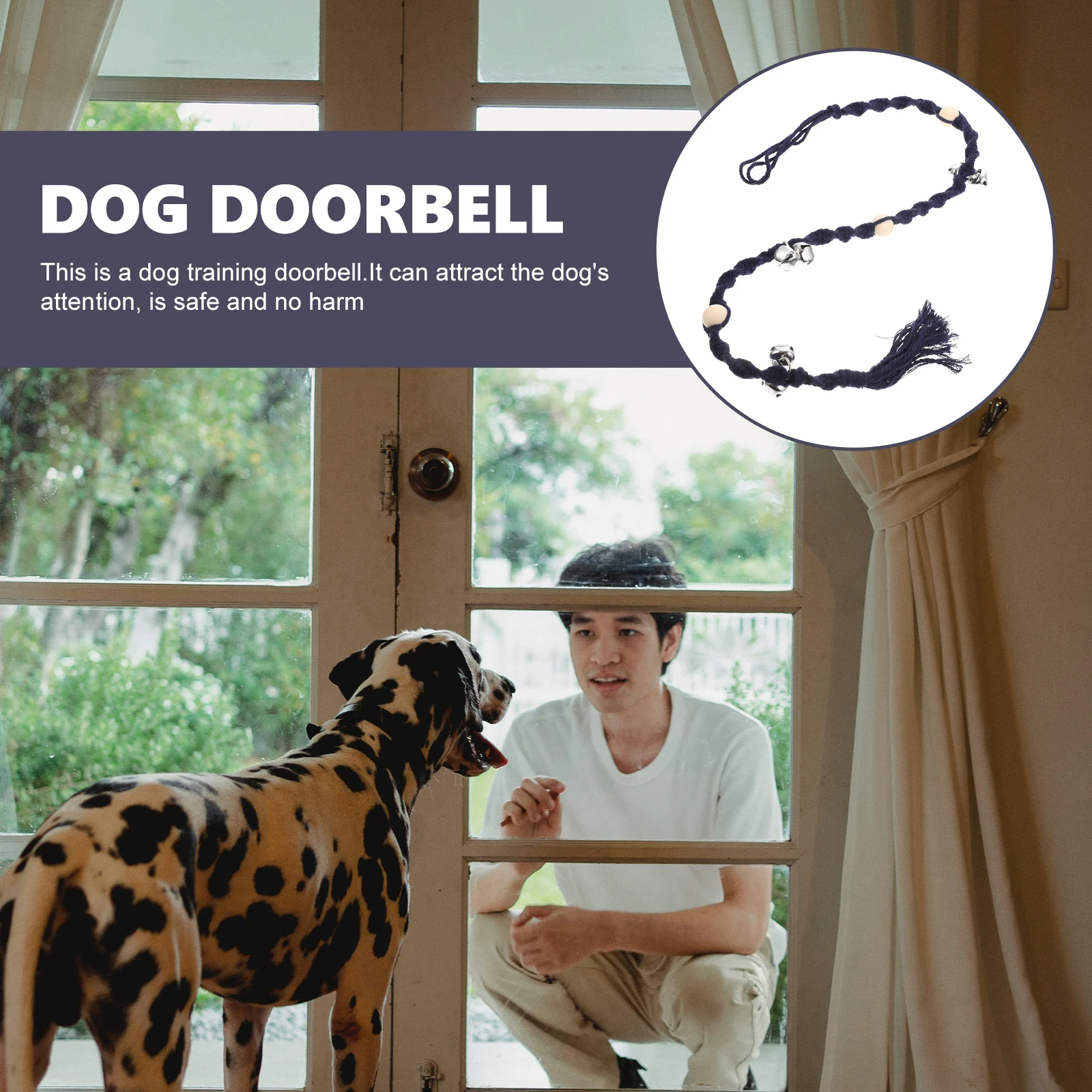 

Dog Training Door Bell Household Pet Doorbell For Dogs Portable Wear-Resistant Hanging Woven Dog Bell Home Decoration Room