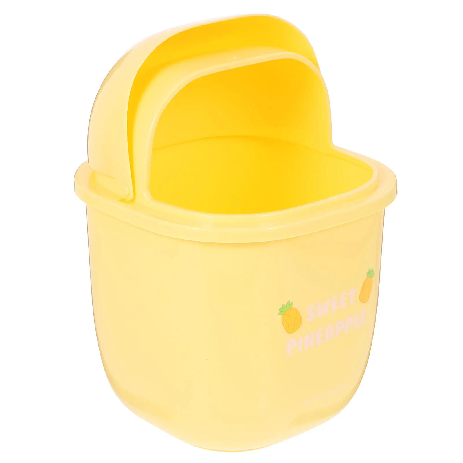 

Desktop Pineapple Trash Can Creative Lid Covered Small Desktop Waste Basket Moderate Size Portable Trash Bin for Office Home