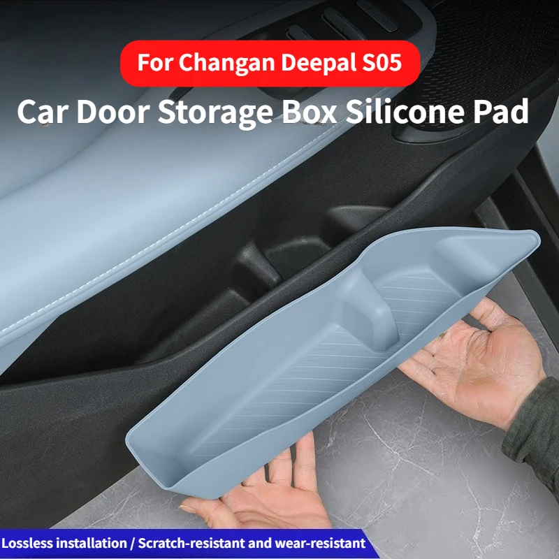 

For Changan Deepal Series S05 2025 2026 Car Door Storage Box Silicone Pad Door Groove Protective Mat Auto Interior Accessories