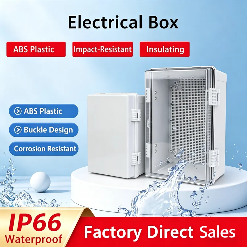 IP66 Gray/Transparent Electronic Box Instrument Hinge Case Waterproof Outdoor Distribution Enclosure Case PC Plastic