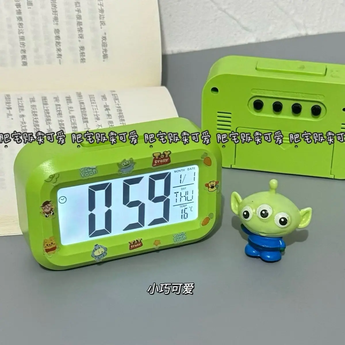 Disney Toy Story Alien DIY Alarm Clock Cute Luminous Bedside Clock Cartoon Multifunction Desktop Desk Clock Child Birthday Gift