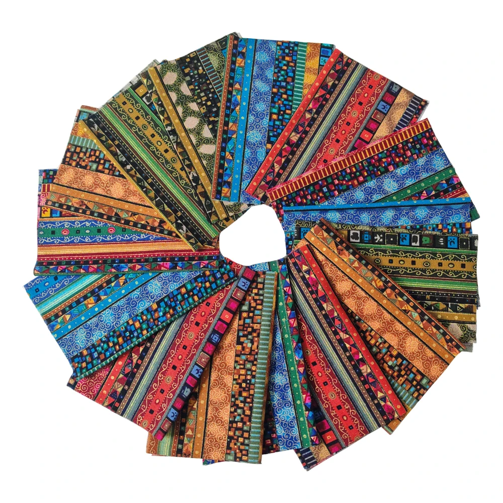 5 stücke Viertel Stoff bündel, farbige Drucks toffe ethnischen Stil Muster Baumwoll stoff Quilten Quadrate handgemachte Patchwork