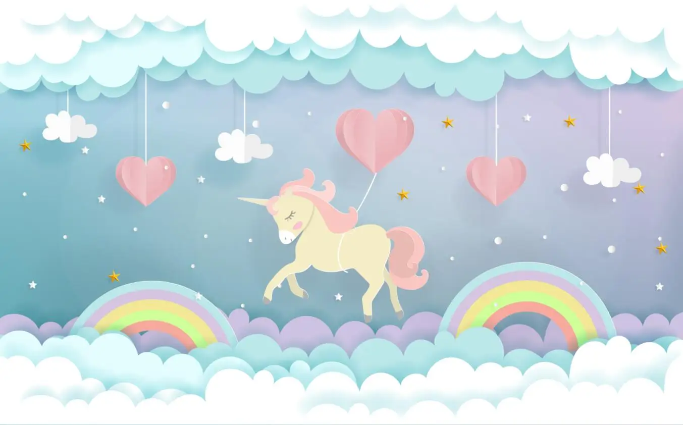 

Большие фотообои на заказ с изображением единорога и лесного пейзажа, фотообои для спальни, гостиной, стены с телевизором, 3D-обои, картина