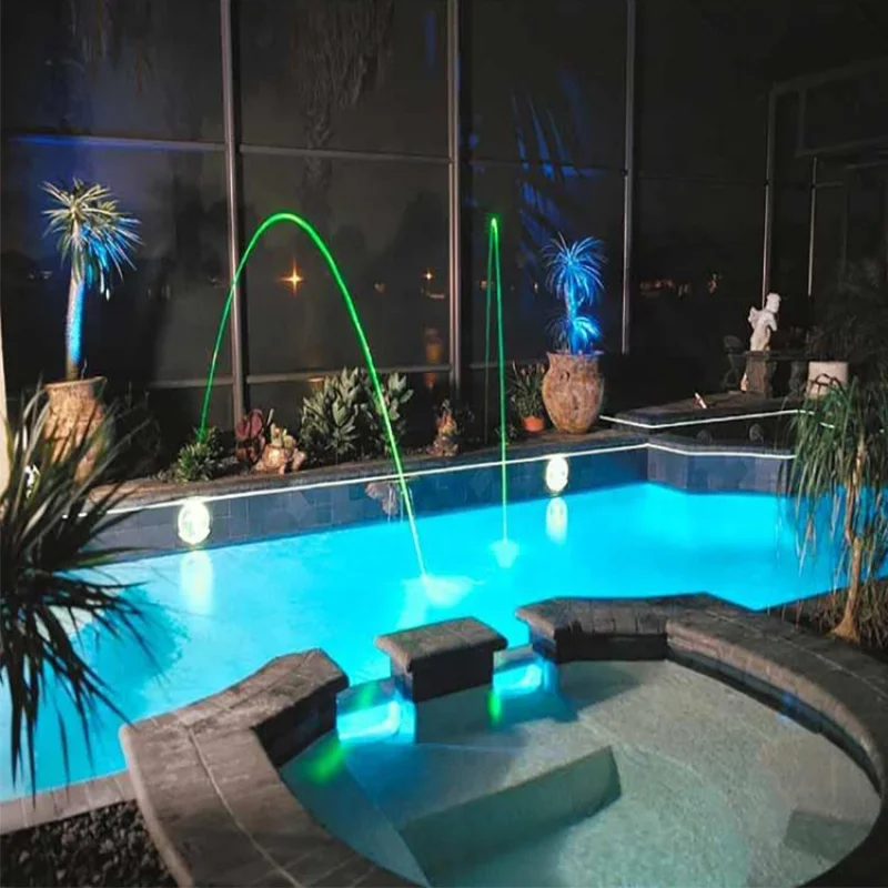 custom.Fenlin Commercial Laminar Deck Jet Fountain Complete Set Stainless Steel Nozzle with LED Outdoor Pool Garden