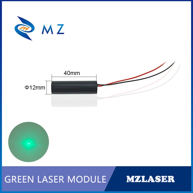 โมดูลไดโอดเลเซอร์ขนาดกะทัดรัด D12mm 505nm 5mW 10mW 20mW 30MW 3V 5V 12V 24V 24V เลเซอร์จุดสีเขียวเกรดอุตสาหกรรม