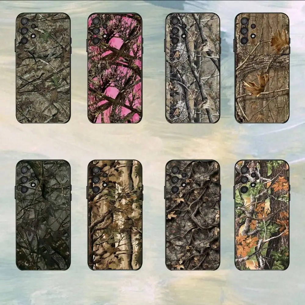 Forest Camouflage Pattern  Phone Case For Samsung S25,S24,S21,S22,S23,S30,Ultra,S20,Plus Black Cover