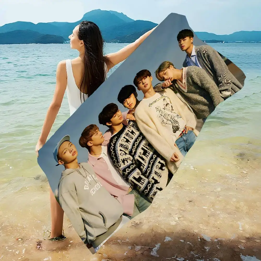 music group I-Ikon Kpop Band Microfiber Printed Beach Towel Mountain Climbing Yoga Beach Swimming Running Absorbent Soft Towel