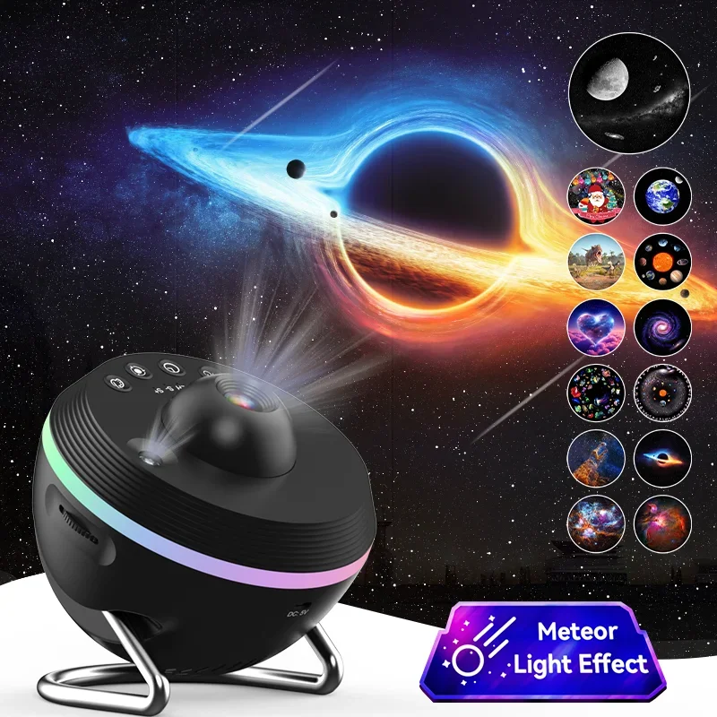 Dimmable Christmas LED Projection Lamp 4K HD Discs Films Rotatable 13-in-1 Space Ball Projector USB Powered Galaxy Night Light