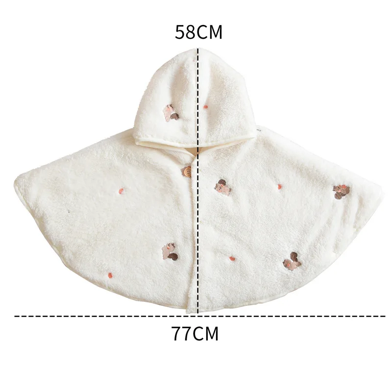 Winter kinder Onesie Cape Neugeborenen Baby Jungen Mädchen Kleidung Korallen Flanell Stickerei Swaddle Wrap Winddicht Warme Baby Outfit – Detail 12