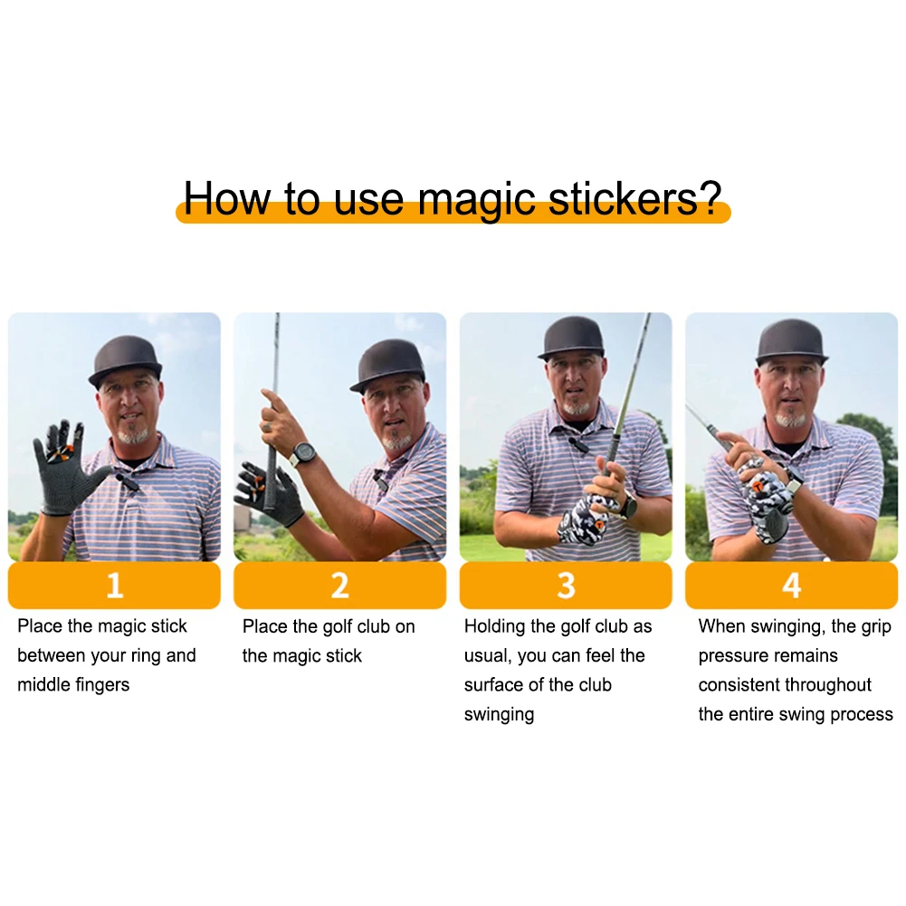Golf Swing Trainer Anti-Slip Golf Grip Alignment Tool Reduced Grip Pressure Golf Magic Grip Sticker Golf Grip Training Aid