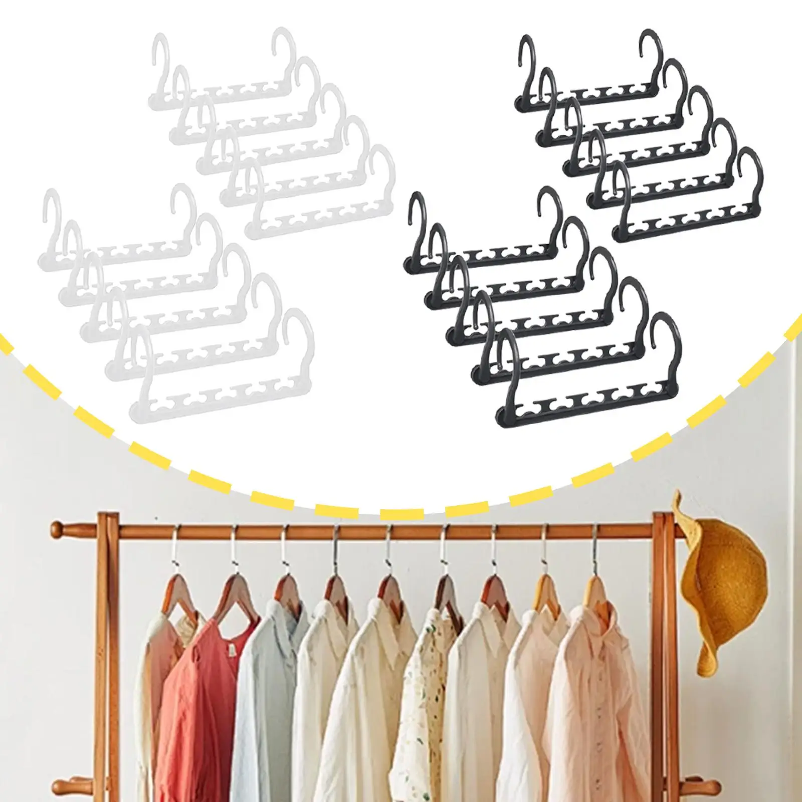 

10Pcs Space Saving Hangers Multifunctional Vertical and Horizontal College Dorm Room Hanger Hooks Space Saver for Shorts Jeans