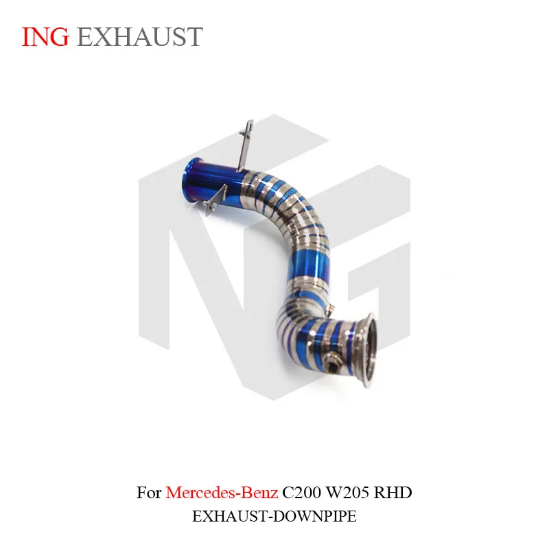 For Mercedes-Benz C200 W205 RHD ING Exhaust System High Flow Performance Downpipe With Heat Shield Stainless Steel