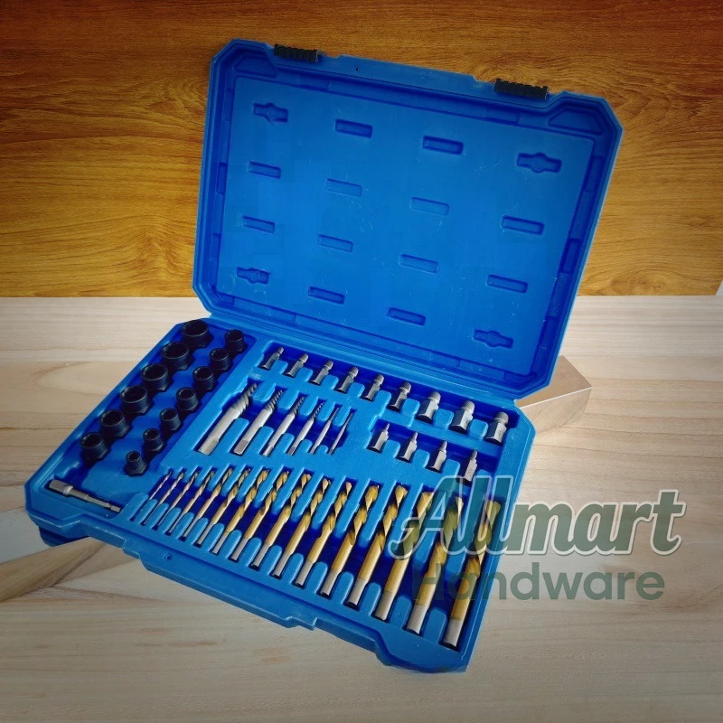 49PCS Damaged Screw Extractor Set, Broken Bolt Nut Removal Tool, Stripped Thread Remover for Tire Maintenance