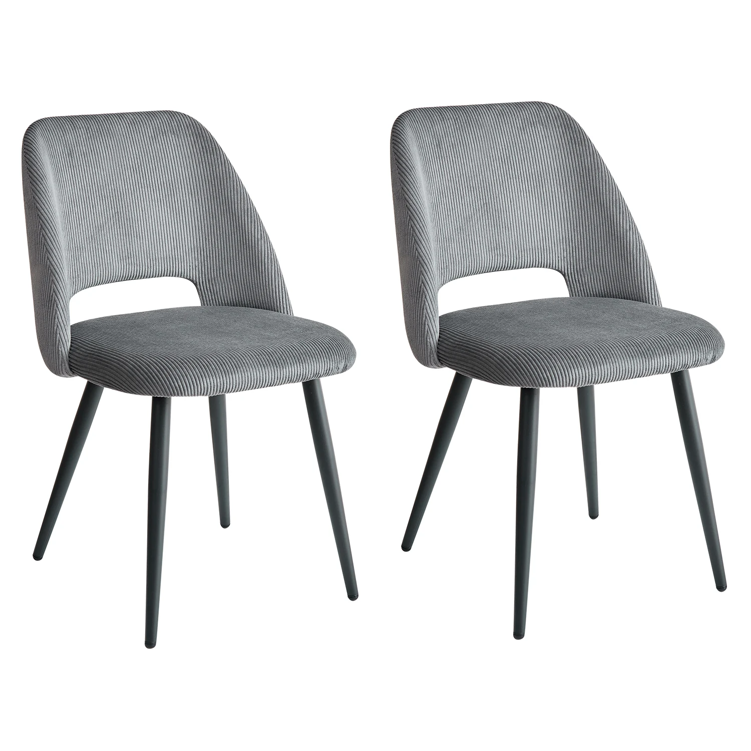 Set van 2/4/6 stijlvolle corduroy eetkamerstoelen - zitting van zachte stof, ergonomisch ontwerp, geschikt voor gezinsetruimte