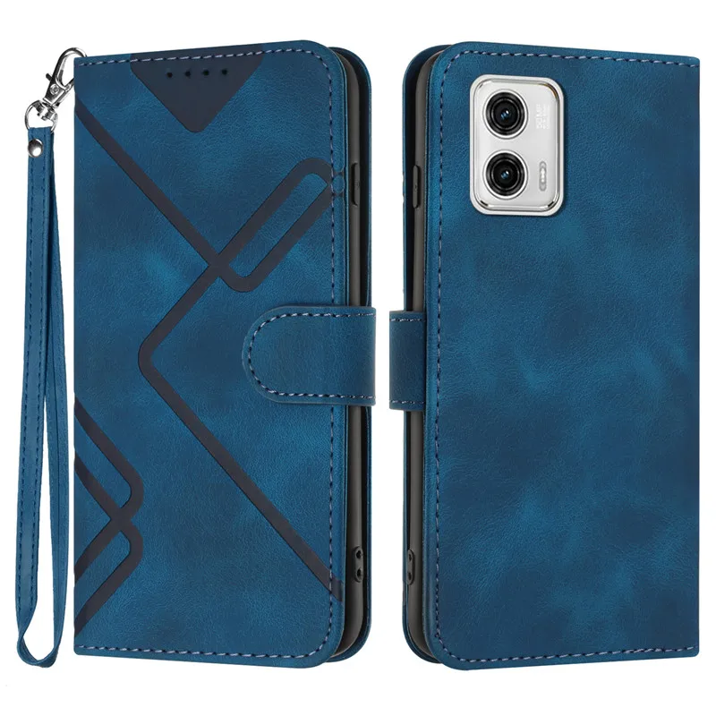 Geometric Pattern Wallet Flip Leather Case For Motorola MOTO G Play Power Stylus MotoG 5G 2024 2023 Cover Clasp Phone Matte Case