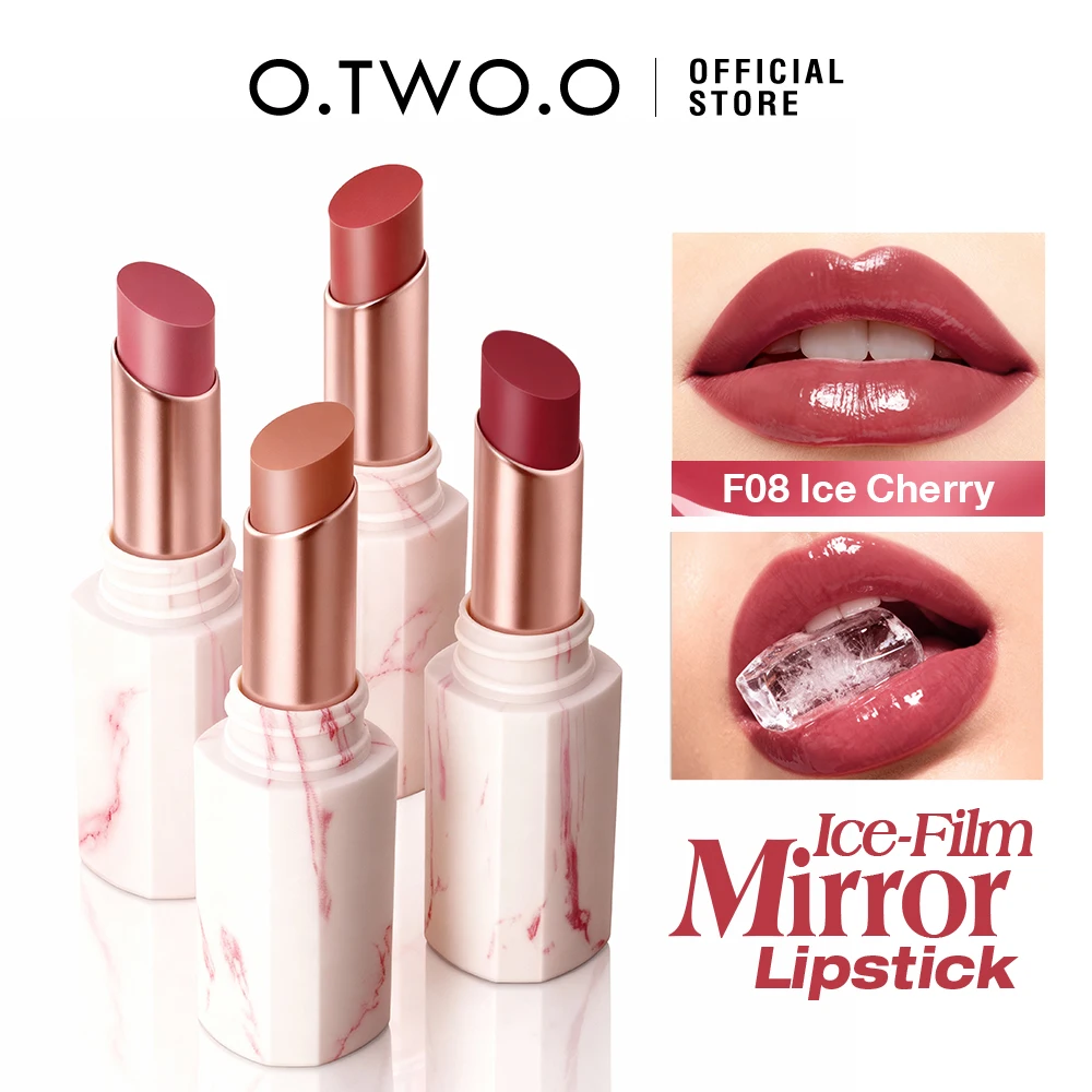 O.TWO.O Glossy Lipstick Lip Tint Mirror Ice-film 24h Moisturize Nourish Smooth Non-Sticky 3D Glossy Lip Glaze Lipstick Makeup