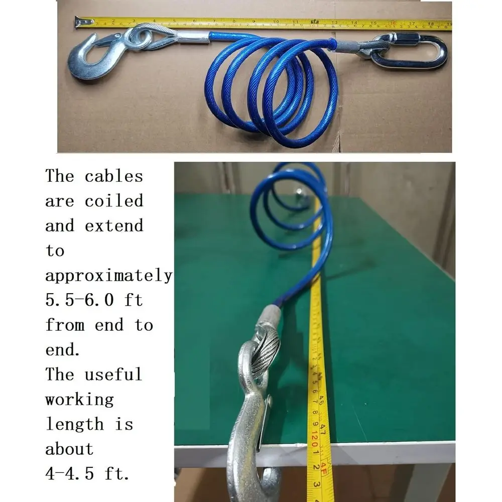 Anhänger-Sicherheitskettenkabel 68 Zoll für Abschleppstange, 12000 Pfund belastbar, ein Paar (zwei Packungen)