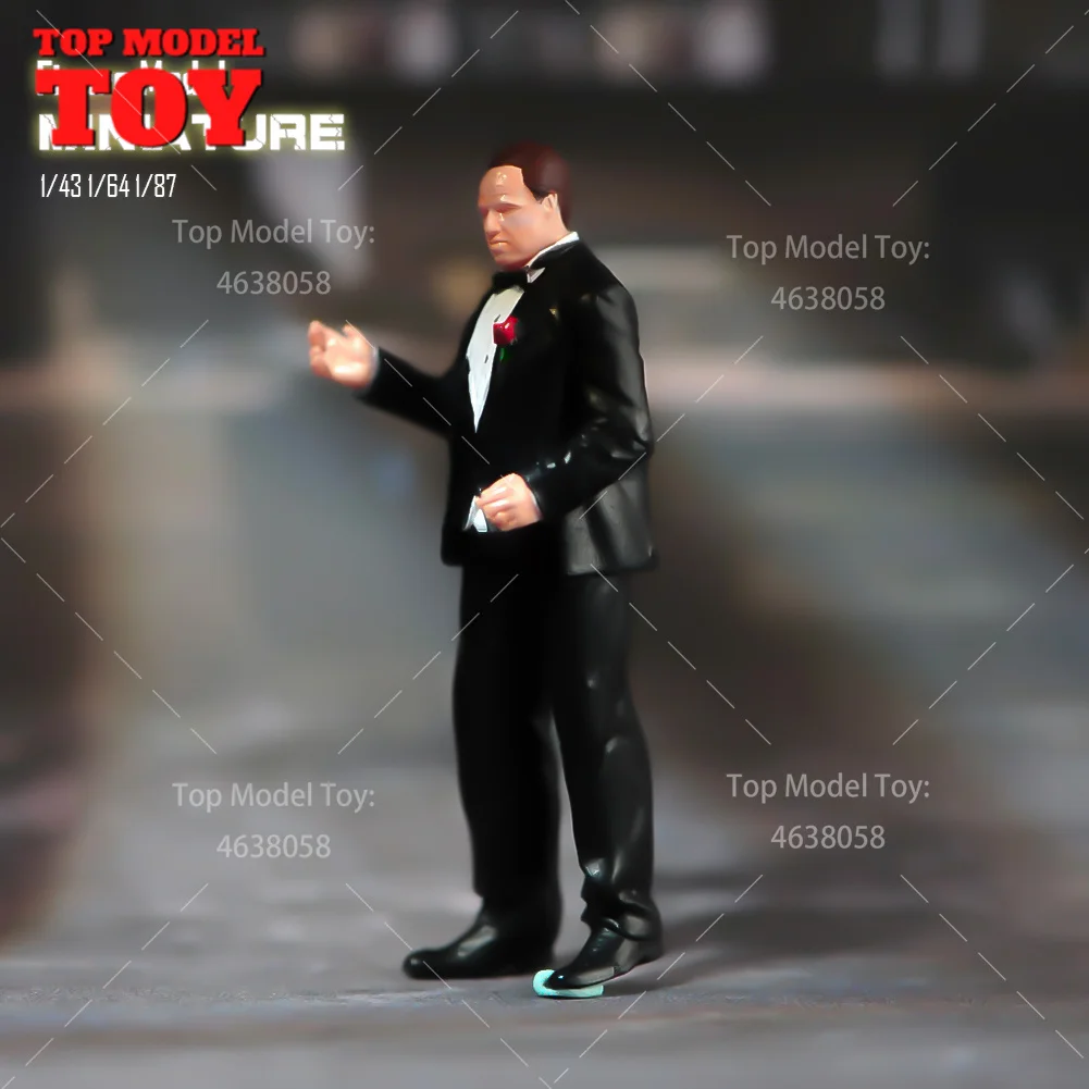 Painted Miniatures 1/64 1/43 1/87 Film Characters Godfather Male Scene Figure Dolls Unpainted Model For Cars Vehicles Toy