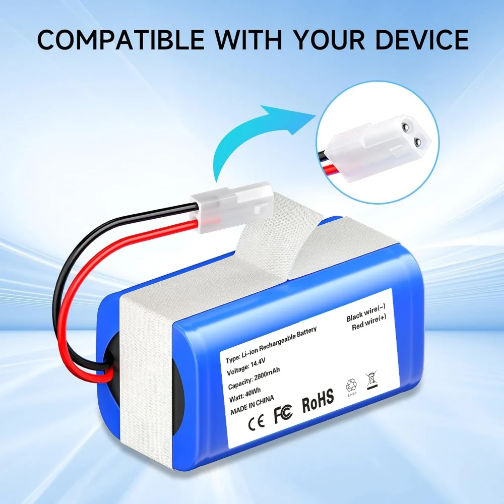 New 2600mAh Battery Compatible with Essential G1 MJSTG1 Xiao Mi MI-G1 Phicomm X3 Panasonic Robot Vacuum Cleaner 14.4V 36Wh