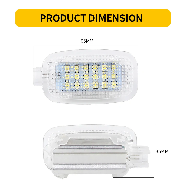 2PC White LED Trunk/Glove Box/Footwell Light For Mercedes Benz W221 W212 W204 W216 C-Class S-Class Car Door Courtesy Mirror Lamp