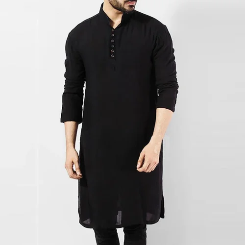 Camisa tradicional india Kurta para hombre, caftán étnico de manga larga, blusa, camisas tipo túnica