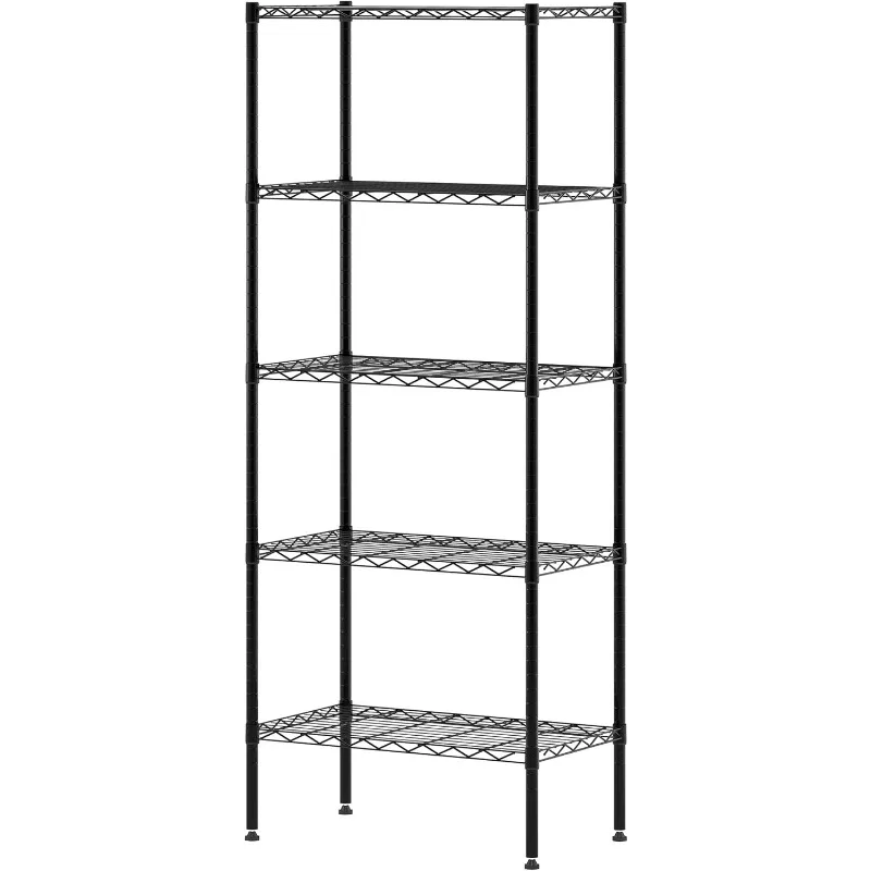 5-Tier Metal Storage Shelf Rack, 24 x 14 x 60, Black