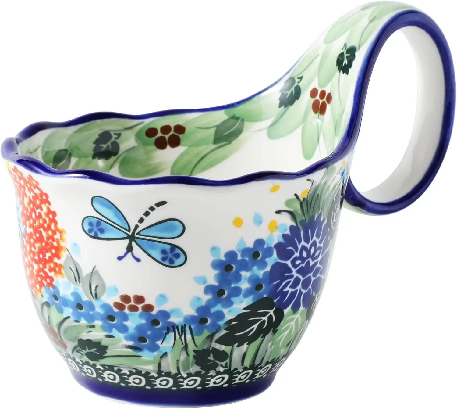 

Updated Decorative Pottery Soup Bowl Microwave Safe,Large Ceramic Soup Bowl with Loop Handle,Ceramic Cereal Bowl for Soup,Snack