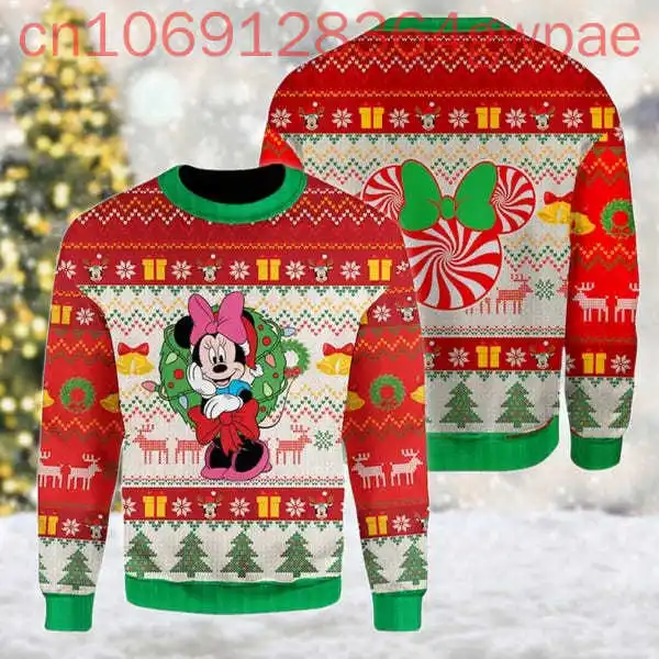 Disney Land Christmas Ugly Men and Women Sweater Mickey Joy To The World Sweater Mickey And Friends Santa Epcot Xmas Sweater