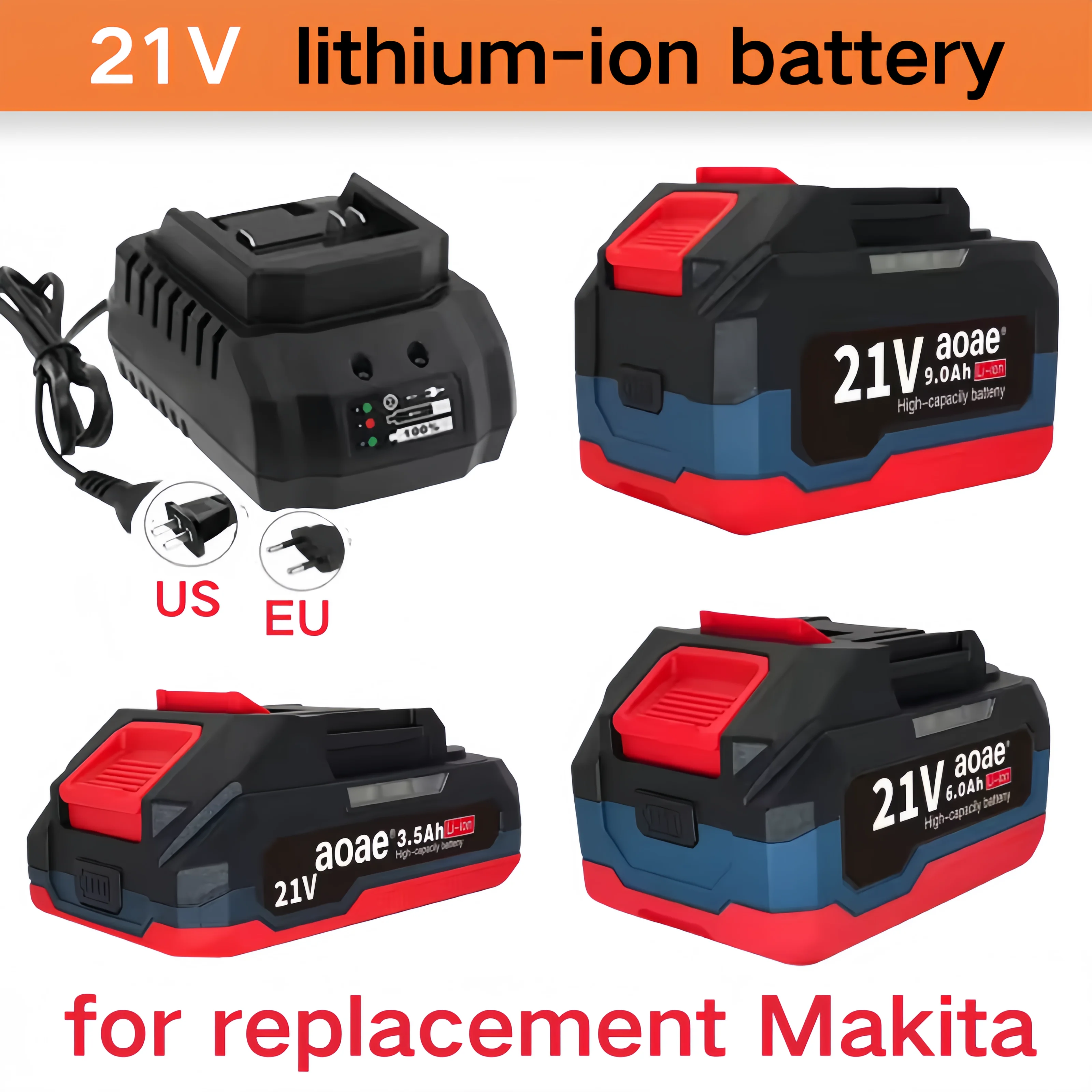

12000mAh For 18V / 21V for Makita Battery，Replacement LXT BL1850 BL1840 BL1830B BL1815 BL1860 for Makita 21V Power Tools Battery