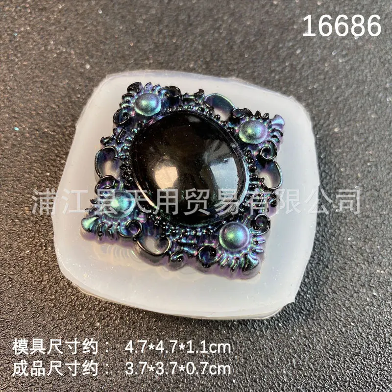 Mirror Silicone Mold Jewelry Crystal Earrings Pendant Mould 16686