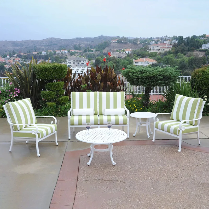 Outdoor conversation Sofa set 5pcs outdoor furniture garden set Balcony sectional seating couch Cast-aluminum furniture durable