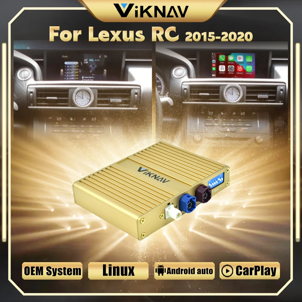 Viknav Linux Interface Decoding Box Fit For Lexus RC 2015 -2020 Wireless Apple CarPlay Android Auto Upgrade Decoder Box